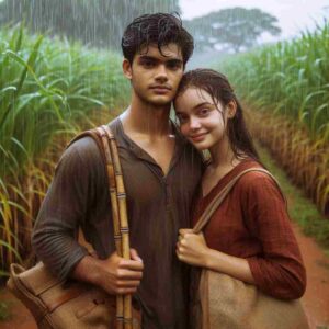 Beautiful Field Couple In Rain HD Wallpaper