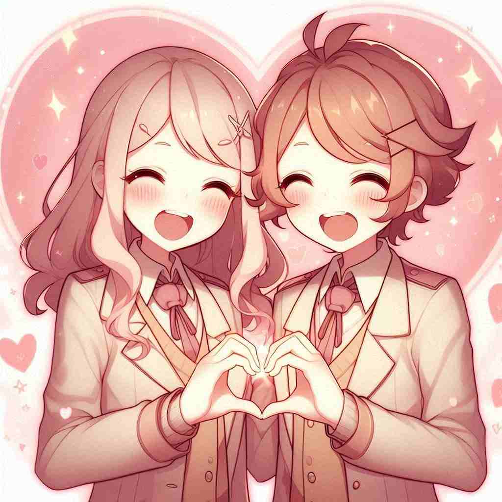 Cute Couple DP for Instagram Half Half Anime Boy And Girl Love